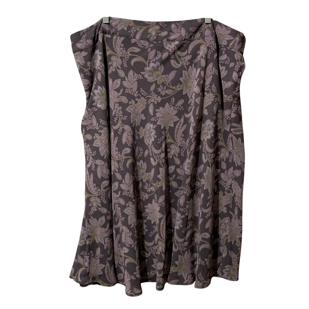 Covington Woman Plus Size 22W Floral Print Midi Skirt Purple Lavender A Line Y2K
